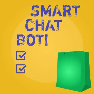 Writing note showing Smart Chat Bot. Business photo showcasing Artificial Stock Illustration