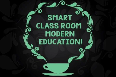 Writing note showing Smart Class Room Modern Education. Business photo Stock Illustration