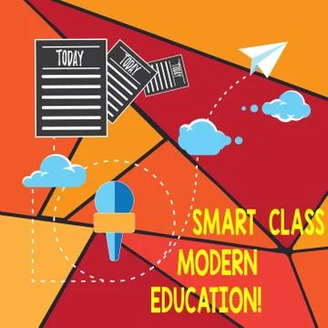 Writing note showing Smart Class Modern Education. Business photo showcasing Up Stock-Illustration
