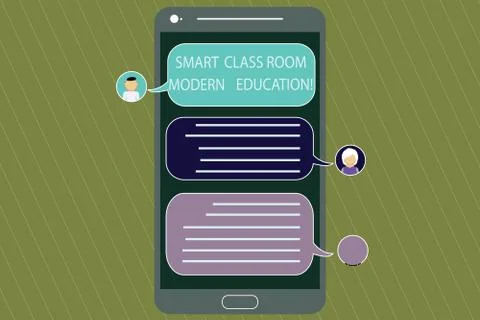 Writing note showing Smart Class Room Modern Education. Business photo Stock Illustration