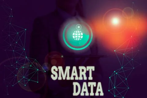Writing note showing Smart Data. Business photo showcasing digital information Stockfoto's
