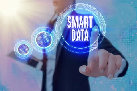 Writing note showing Smart Data. Business photo showcasing digital information Stockfoto's