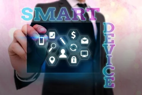 Writing note showing Smart Device. Business photo showcasing Electronic gadget Foto stock