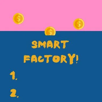 Writing note showing Smart Factory. Business photo showcasing A highly digitized Illustrazione stock
