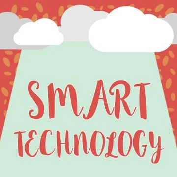 Writing note showing Smart Technology. Business photo showcasing gadgets or Stock Illustration