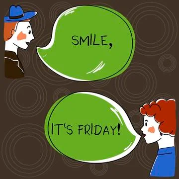 Writing note showing Smile It S Is Friday. Business photo showcasing be pleased 스톡 일러스트