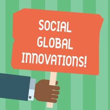 Writing note showing Social Global Innovations. Business photo showcasing new イラスト素材