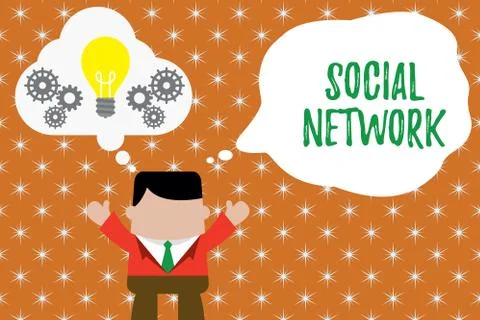 Writing note showing Social Network. Business photo showcasing Interactions イラスト素材