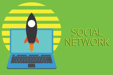 Writing note showing Social Network. Business photo showcasing Interactions イラスト素材