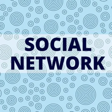 Writing note showing Social Network. Business photo showcasing Interactions Stock Illustration