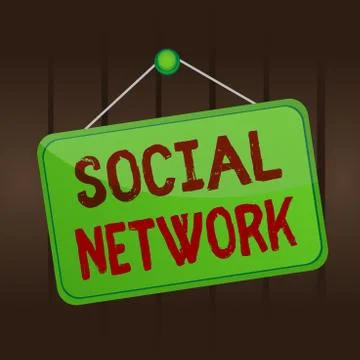 Writing note showing Social Network. Business photo showcasing a network of Stock Illustration
