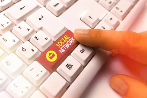Writing note showing Social Network. Business photo showcasing a framework of Stock Photos