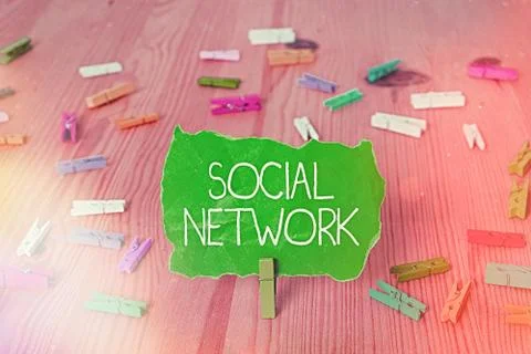 Writing note showing Social Network. Business photo showcasing a framework of Stock Photos