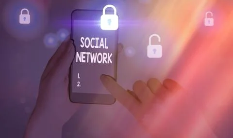 Writing note showing Social Network. Business photo showcasing a framework of Stock Photos