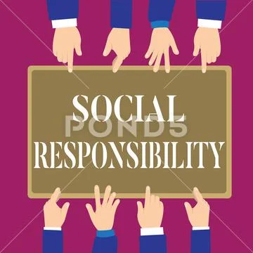 Writing note showing Social Responsibility. Business photo showcasing Obligation Stock Illustration