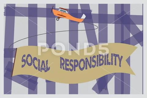 Writing note showing Social Responsibility. Business photo showcasing Obligation Stock Illustration