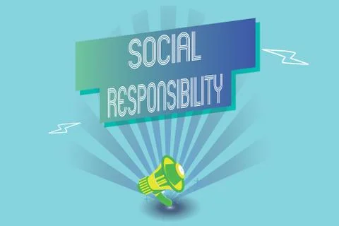 Writing note showing Social Responsibility. Business photo showcasing Obligation Stock Illustration