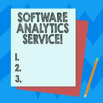 Writing note showing Software Analytics Service. Business photo showcasing Used Stock Illustration