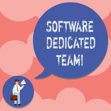 Writing note showing Software Dedicated Team. Business photo showcasing business Stock Illustration