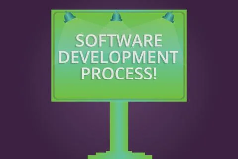 Writing note showing Software Development Process. Business photo showcasing Stock Illustration