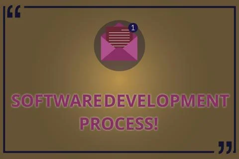 Writing note showing Software Development Process. Business photo showcasing イラスト素材