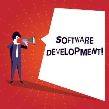 Writing note showing Software Development. Business photo showcasing software is 库存插图
