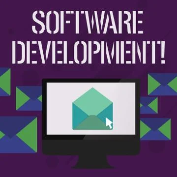 Writing note showing Software Development. Business photo showcasing software is 스톡 일러스트