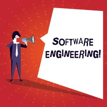 Writing note showing Software Engineering. Business photo showcasing apply Illustrazione stock