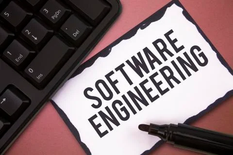 Writing note showing Software Engineering. Business photo showcasing Program Stock Photos