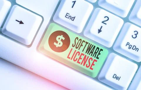 Writing note showing Software License. Business photo showcasing legal 库存照片