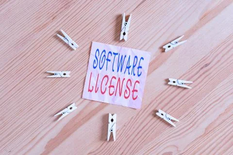 Writing note showing Software License. Business photo showcasing legal 库存照片