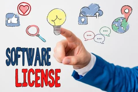Writing note showing Software License. Business photo showcasing legal 库存照片