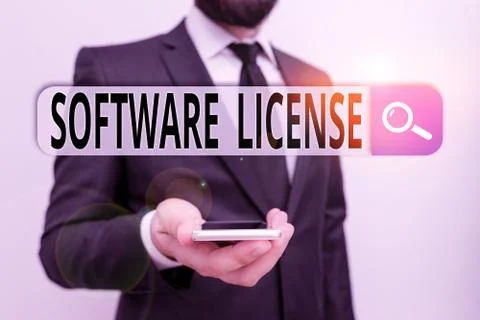 Writing note showing Software License. Business photo showcasing legal 库存照片