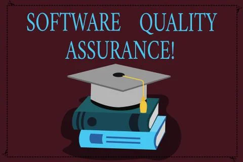 Writing note showing Software Quality Assurance. Business photo showcasing Stockillustratie