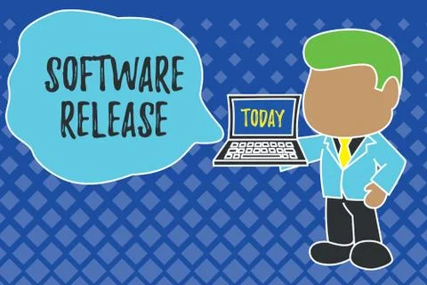 Writing note showing Software Release. Business photo showcasing sum of stages Stock Illustration