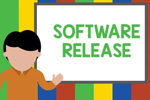Writing note showing Software Release. Business photo showcasing sum of stages Stock Illustration