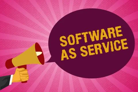 Writing note showing Software As Service. Business photo showcasing On Demand 스톡 일러스트