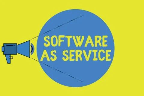 Writing note showing Software As Service. Business photo showcasing On Demand 스톡 일러스트