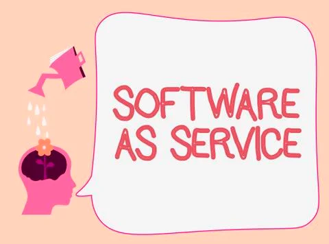 Writing note showing Software As Service. Business photo showcasing On Demand Illustrazione stock