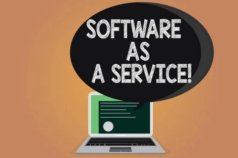 Writing note showing Software As A Service. Business photo showcasing Mobile Illustrazione stock
