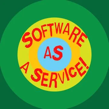 Writing note showing Software As A Service. Business photo showcasing Mobile Illustrazione stock