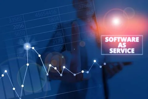 Writing note showing Software As Service. Business photo showcasing On Foto stock