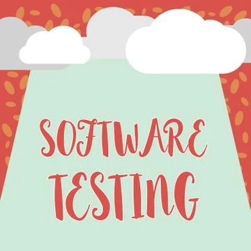 Writing note showing Software Testing. Business photo showcasing investigation Illustrazione stock