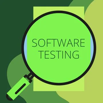 Writing note showing Software Testing. Business photo showcasing investigation Stock Illustration