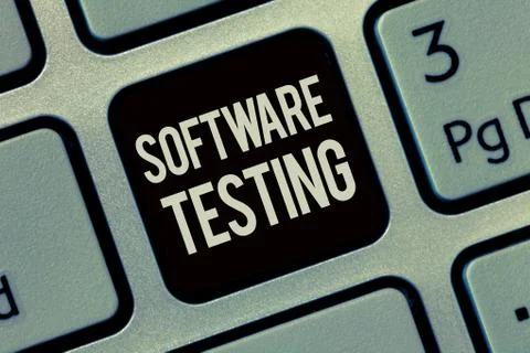 Writing note showing Software Testing. Business photo showcasing investigation Stock Photos