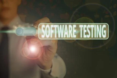 Writing note showing Software Testing. Business photo showcasing evaluate the Stock Photos