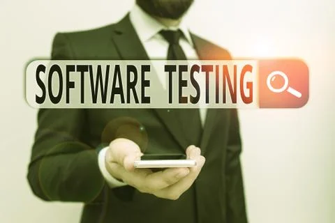 Writing note showing Software Testing. Business photo showcasing evaluate the 스톡 사진