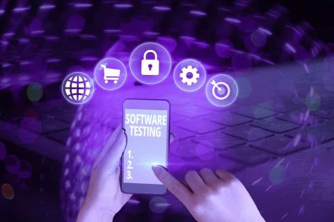 Writing note showing Software Testing. Business photo showcasing activity to Stock Photos