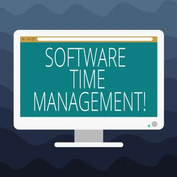 Writing note showing Software Time Management. Business photo showcasing Tools Ilustração Stock