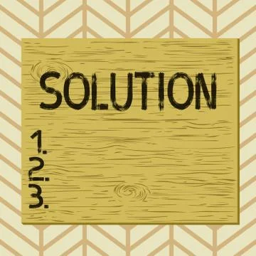 Writing note showing Solution. Business photo showcasing a means of solving a Illustrazione stock